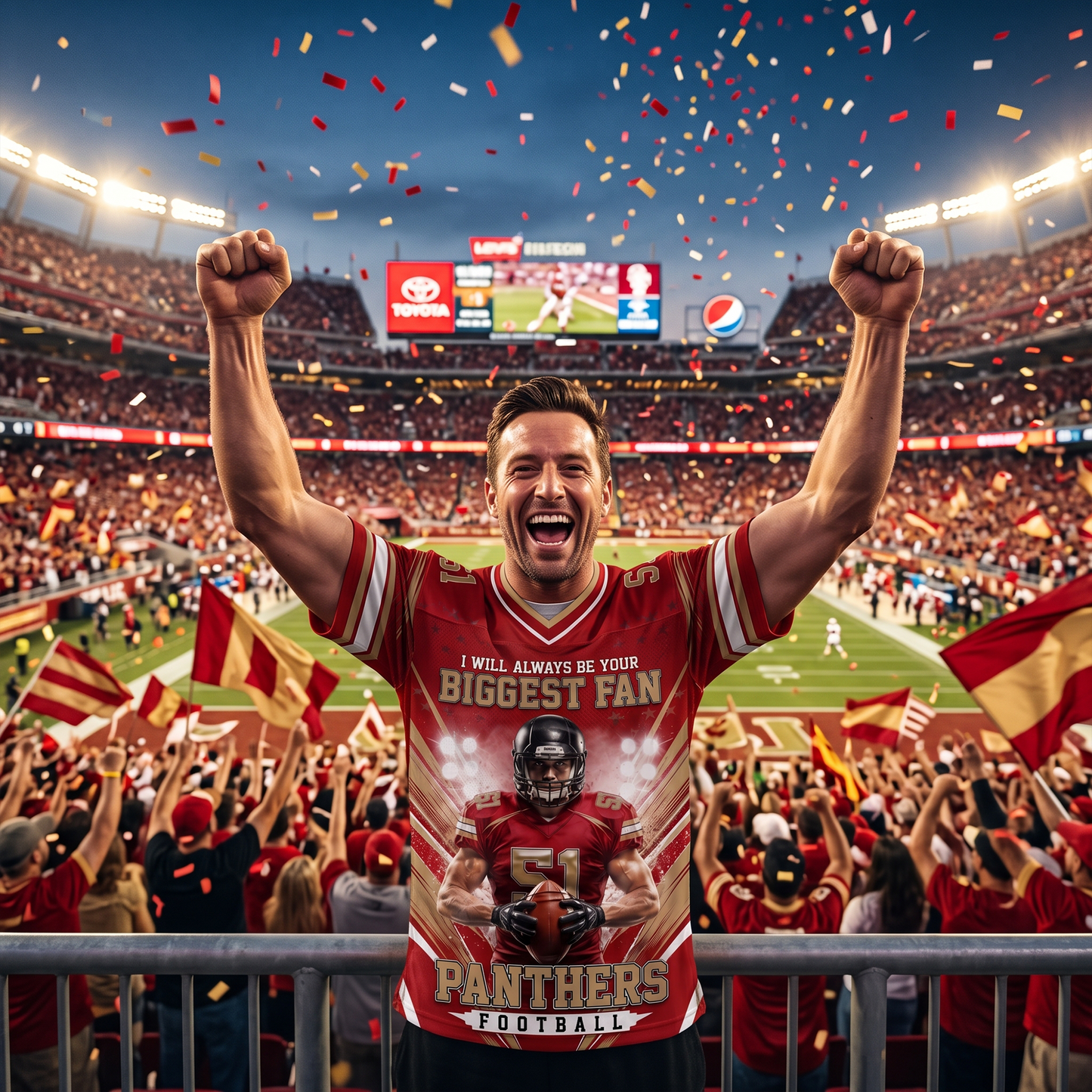 I Will Always Be Your Biggest Fan Personalized All Over Print Football Jersey For Football Mom Grandma Sport Family