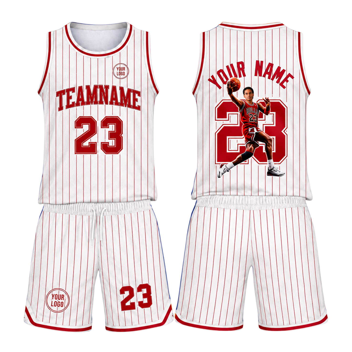 Custom Basketball Jersey & Shorts Set, Personalized Team Name Number Logo Uniform, Basketball Set Custom