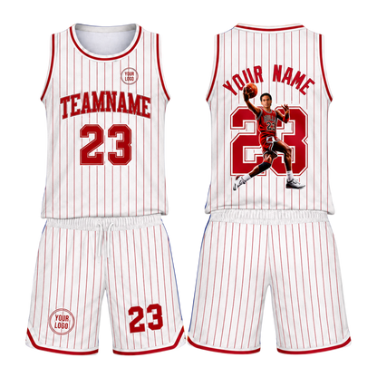 Custom Basketball Jersey & Shorts Set, Personalized Team Name Number Logo Uniform, Basketball Set Custom