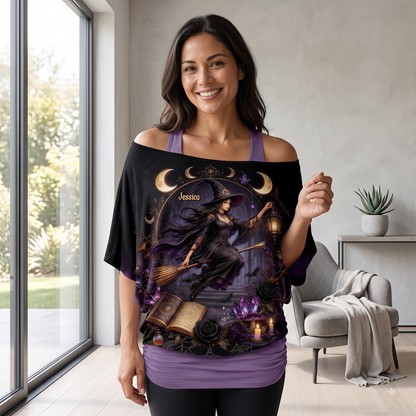 Magic Witch - Personalized Witch Off-Shoulder Top Set