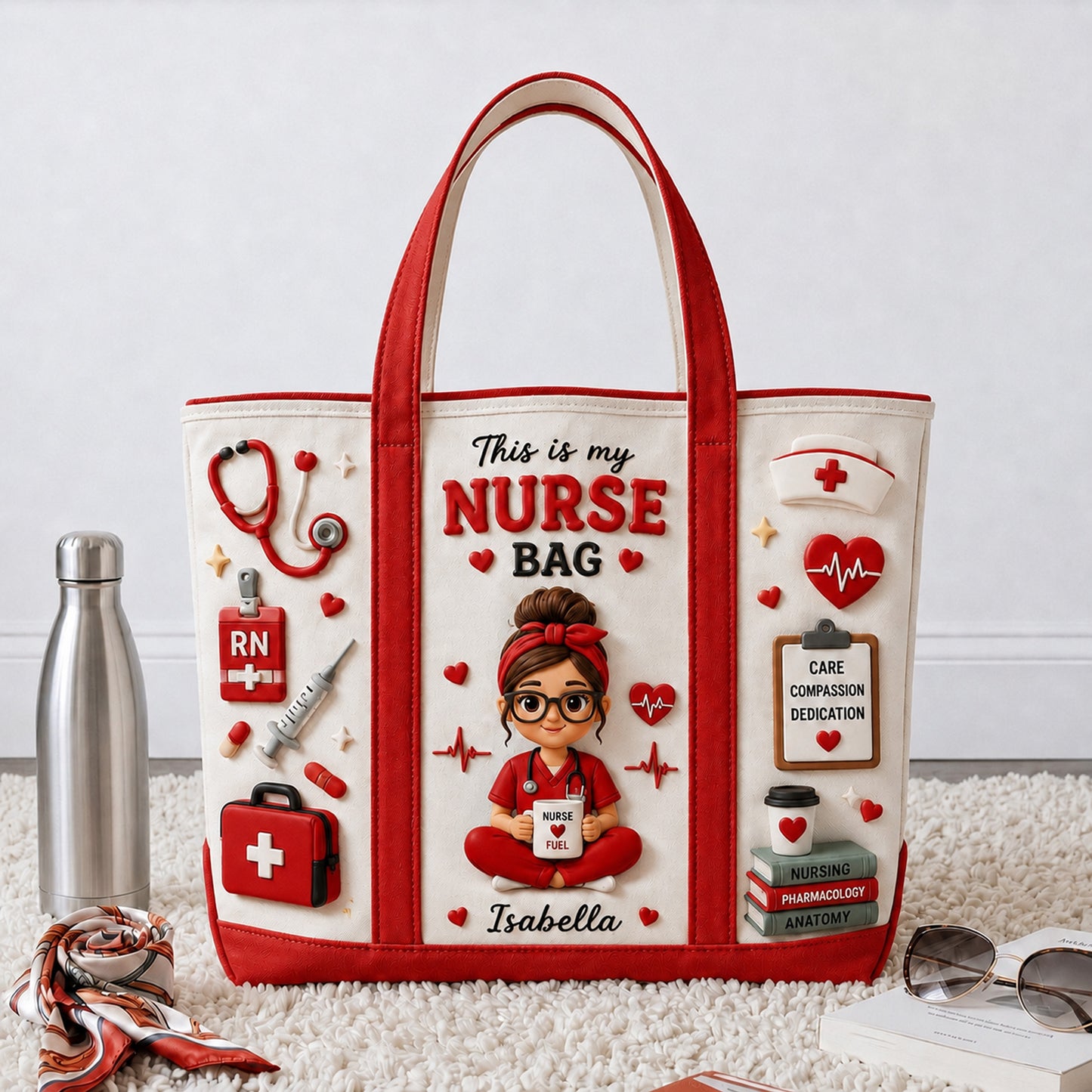 Personalized Nurse Bag Canvas Tote – Custom Photo Nurse Gift Bag For Nurse