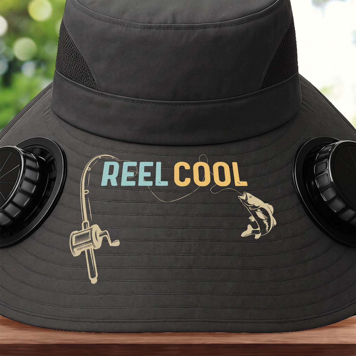 Custom Hat With Fans Solar Power - Personalized Birthday Fishing Gifts For Fisherman, Dad, Grandpa - Reel Cool Grandpa