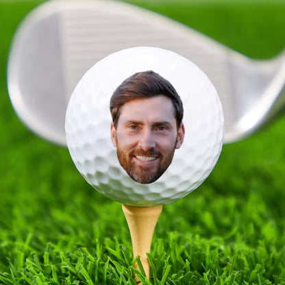 Personalised Funny Face Photo Golf Ball with Text Golfer Accessories Training Competition Birthday Gift for Golf Player
