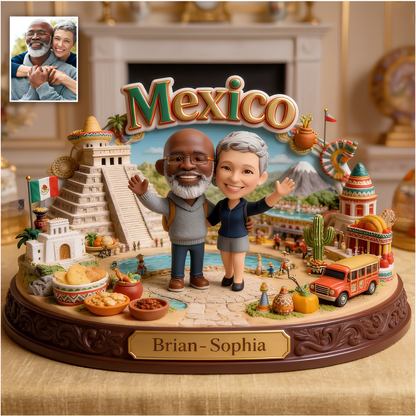 Our Travel Story - Any Photo, Any City - Personalized Travelling Custom Shaped Acrylic Plaque