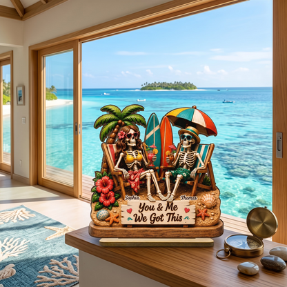 Perfect Summerween Couple Decoration - Personalized Wooden Plaque - Gift For Couple, Him, Her