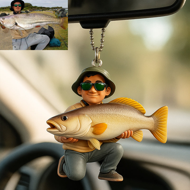 Personalized Fishing Lover Car Hanging Ornament – Custom Photo Gift For Fisherman