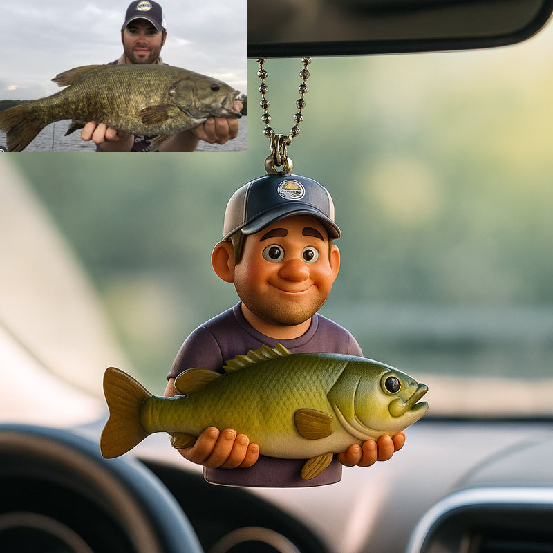 Personalized Fishing Lover Car Hanging Ornament – Custom Photo Gift For Fisherman