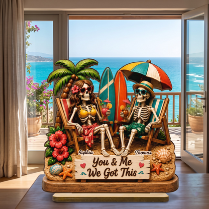Perfect Summerween Couple Decoration - Personalized Wooden Plaque - Gift For Couple, Him, Her