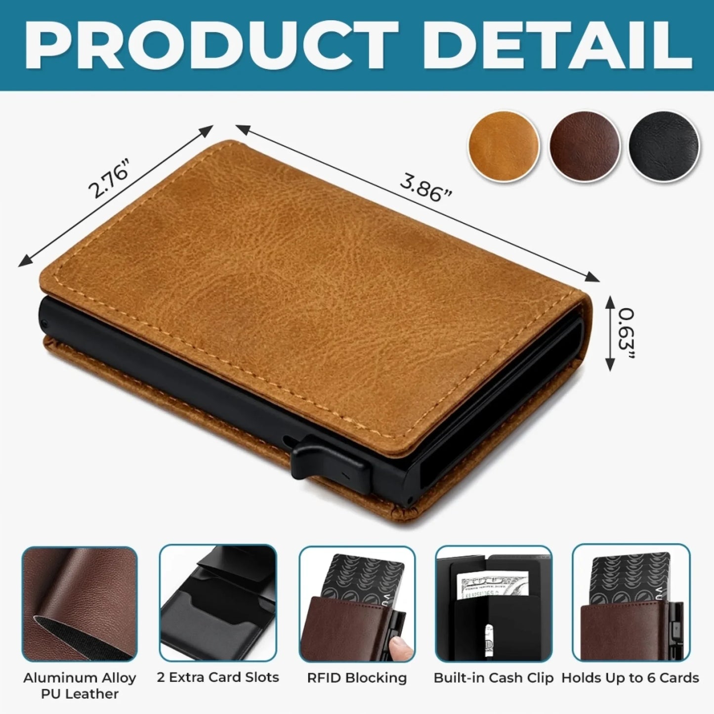 Personalized American Trucker Pop-Up Wallet – Custom Name RFID Blocking Leather Card Holder, Semi Truck Driver Gift