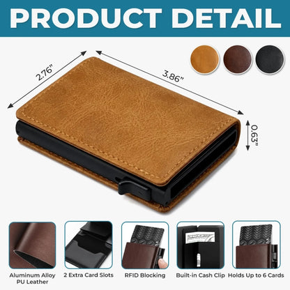 Personalized American Trucker Pop-Up Wallet – Custom Name RFID Blocking Leather Card Holder, Semi Truck Driver Gift