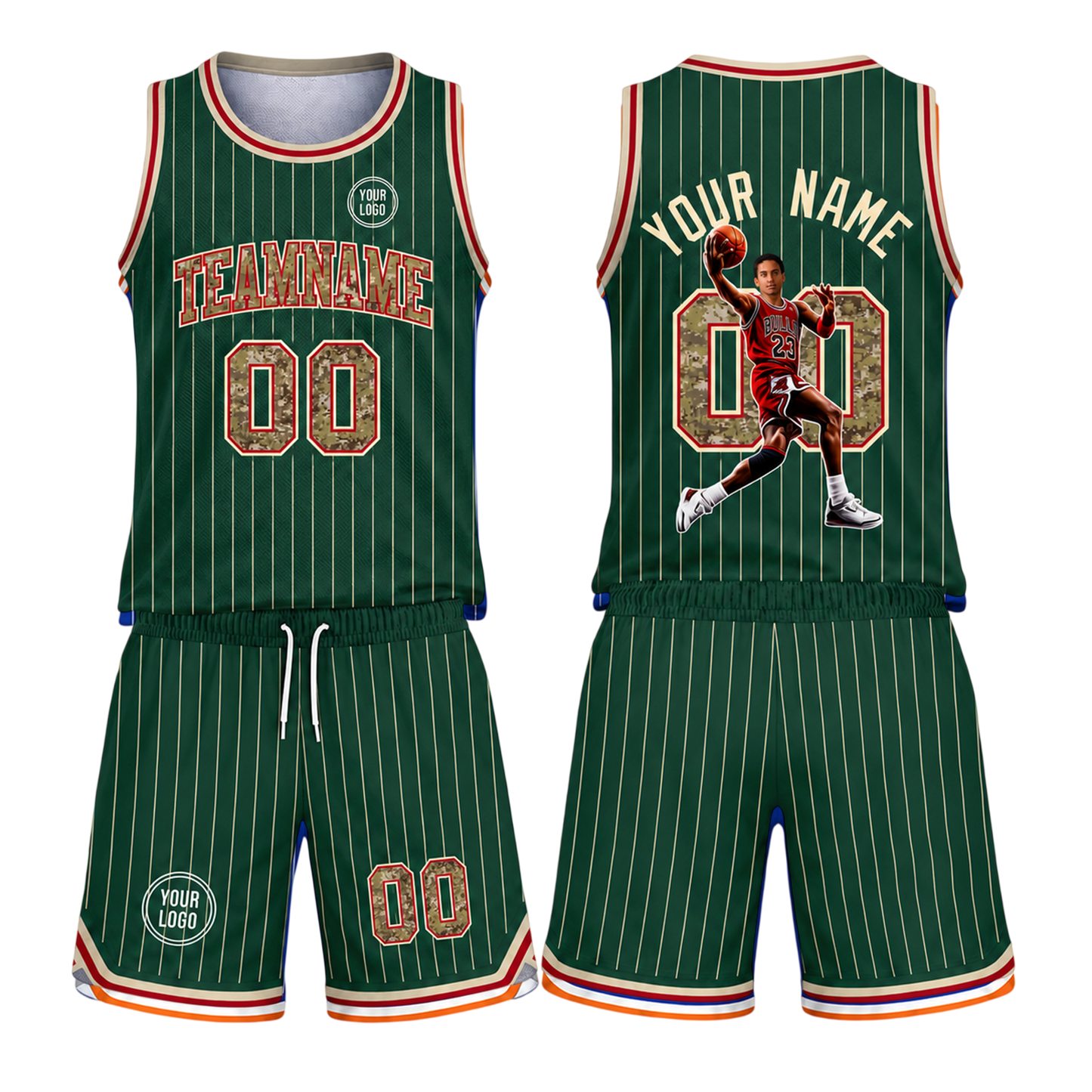 Custom Basketball Jersey & Shorts Set, Personalized Team Name Number Logo Uniform, Basketball Set Custom