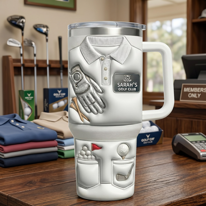 Capture The Spirit Of Golfing, Polo Shirt & Glove, 40oz Tumbler With Handle, Personalized Gift For Golfers And Golf Lovers