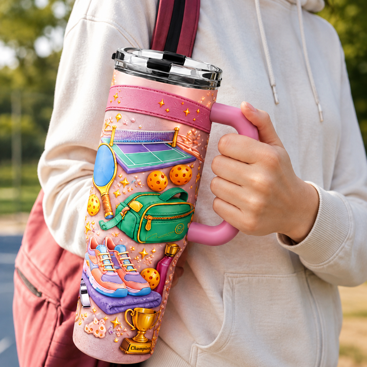 Personalized Pickleball Tumbler With Name, Custom Pickleball Travel Mug, Pickleball Lover Gift, Pickleball Player Cup, Sports Insulated Tumbler