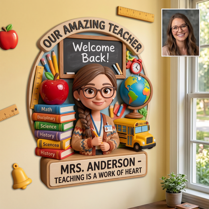 Personalized Teacher Fridge Magnet With Custom Name - Back To School Gift For Teachers