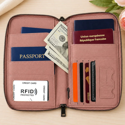 Just A Girl Who Loves Traveling Personalized Passport Holder Wallet – Custom Name Travel Organizer Gift for Her