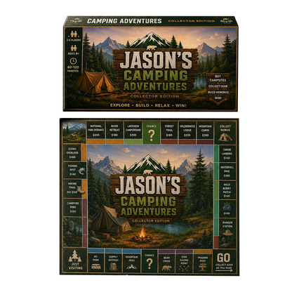 Premium Camping Collector’s Edition Board Game, Outdoor Adventure Strategy Game, Family Game for Camping Lovers & Game Night
