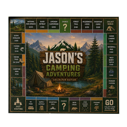 Premium Camping Collector’s Edition Board Game, Outdoor Adventure Strategy Game, Family Game for Camping Lovers & Game Night