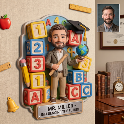 Personalized Teacher Fridge Magnet With Custom Name - Back To School Gift For Teachers