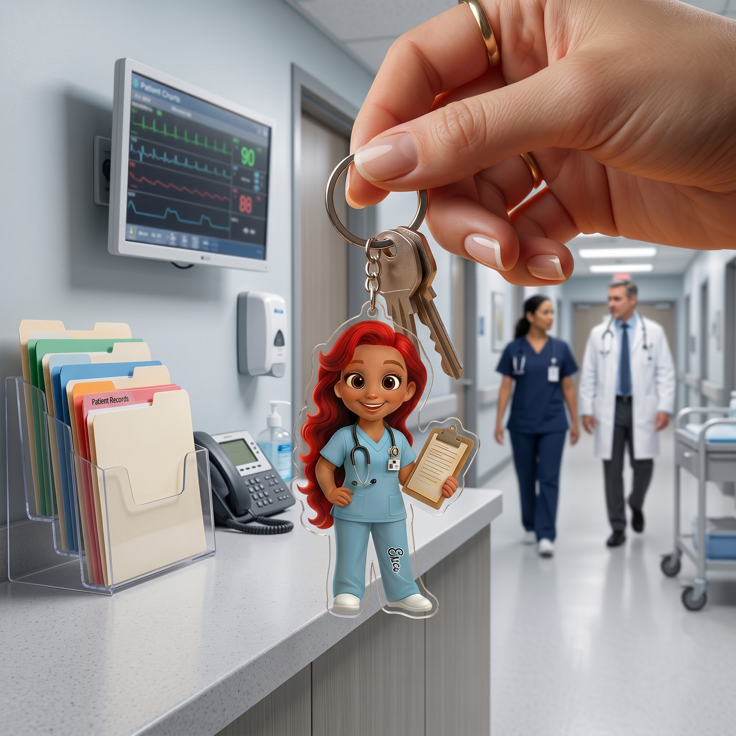 Personalized To My Favorite Nurse Acrylic Keychain – Custom Name Nurse Appreciation Gift