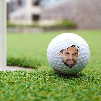 Personalised Funny Face Photo Golf Ball with Text Golfer Accessories Training Competition Birthday Gift for Golf Player