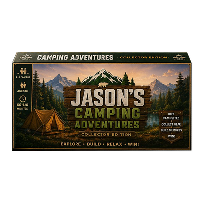 Premium Camping Collector’s Edition Board Game, Outdoor Adventure Strategy Game, Family Game for Camping Lovers & Game Night