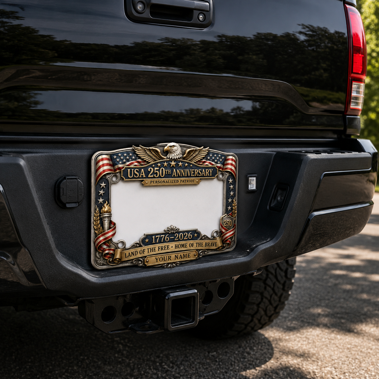 USA 250th Anniversary Personalized Patriot License Plate Frame