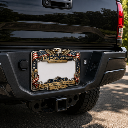 USA 250th Anniversary Personalized Patriot License Plate Frame