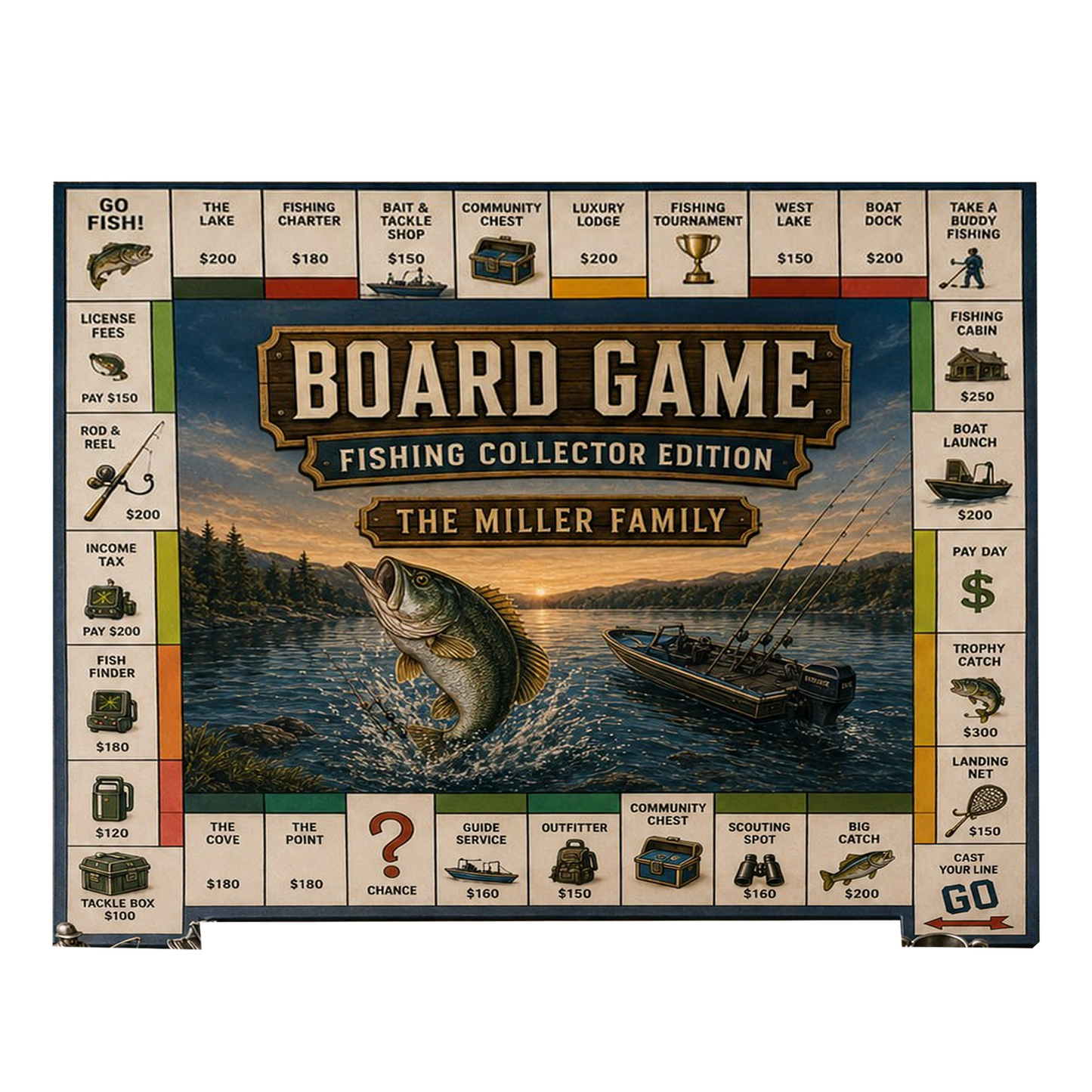 Premium Fishing Collector’s Edition Board Game – Fishing Adventure Strategy Game for Anglers, Families & Game Night