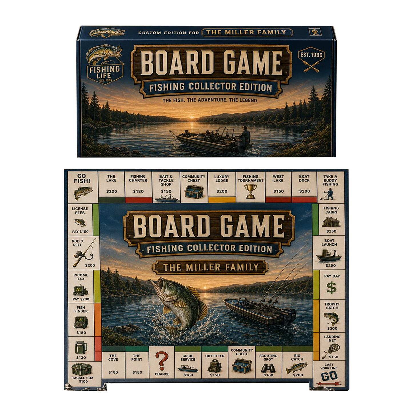 Premium Fishing Collector’s Edition Board Game – Fishing Adventure Strategy Game for Anglers, Families & Game Night
