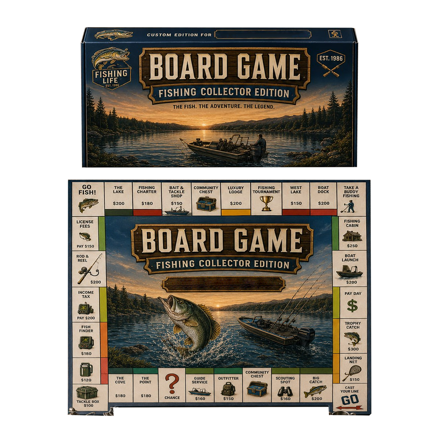 Premium Fishing Collector’s Edition Board Game – Fishing Adventure Strategy Game for Anglers, Families & Game Night
