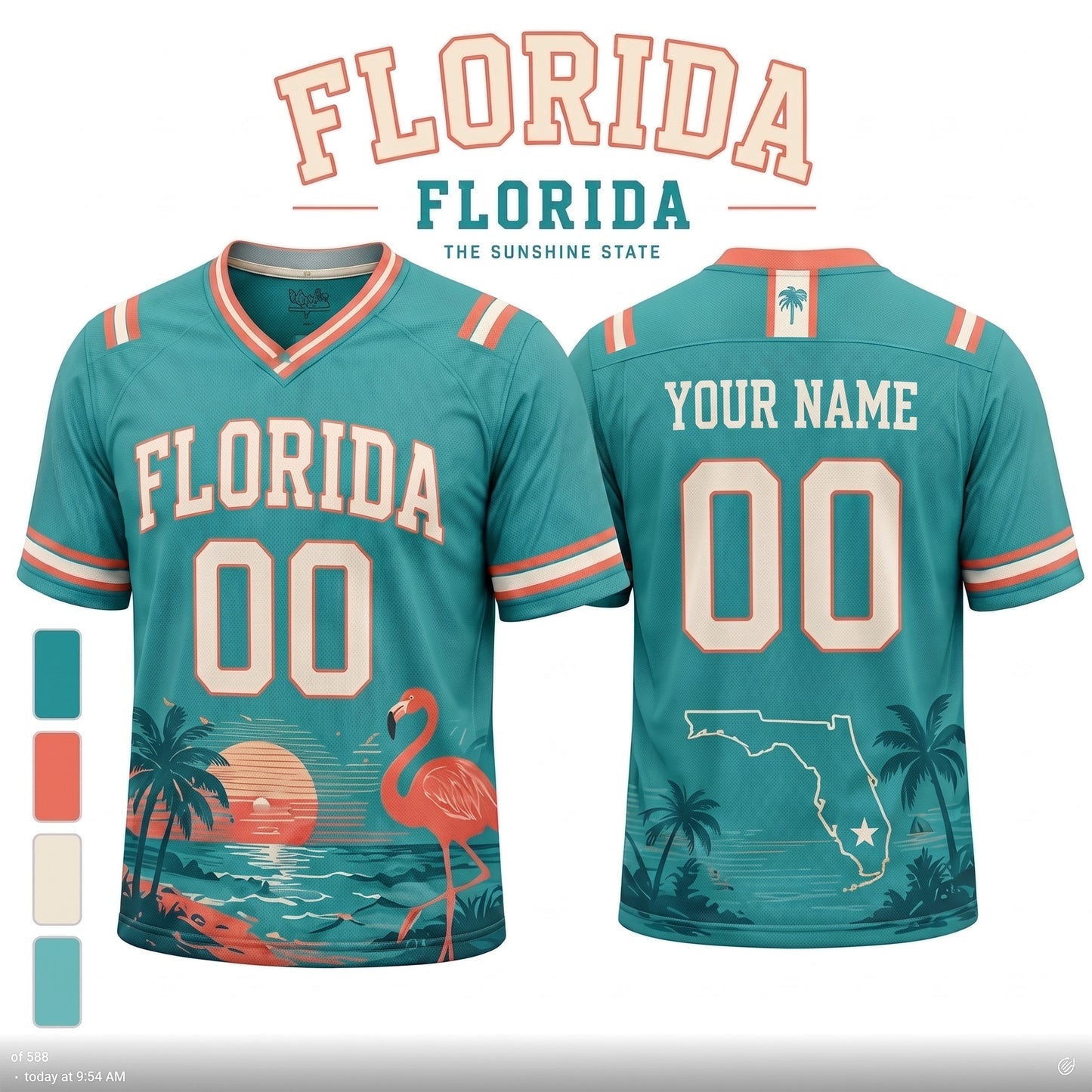 Personalized City State Football Jersey – Custom Name & Number All-Over Print Hybrid Mesh Jersey