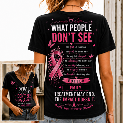 Women's Casual Breast Cancer Awareness Print Top
