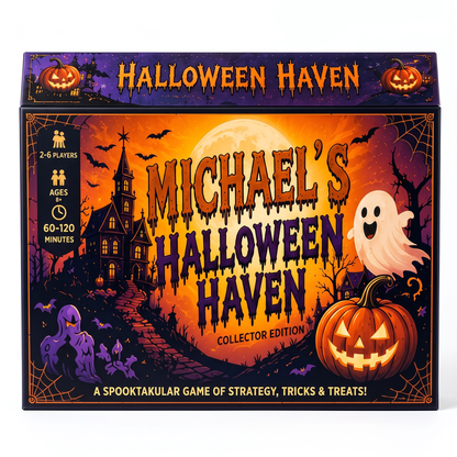 Premium Halloween Collector’s Edition Board Game, Spooky Haunted Haven Strategy Game, Family Board Game for Halloween Party & Game Night