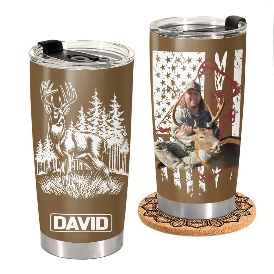 Personalized Hunting Tumbler Gifts for Hunter, Christmas Gifts for Husband, Dad, Father's Day
