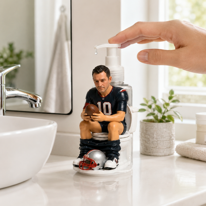 Personalized Football Player Pump Dispenser, Custom Name & Number Soap Dispenser, Funny Bathroom Decor Gift for Football Fans