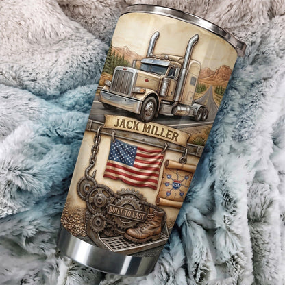 Legend Of The Open Road, Personalized Trucker Tumbler 20oz, Custom Name Gift For Truck Drivers