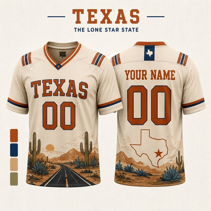 Personalized City State Football Jersey – Custom Name & Number All-Over Print Hybrid Mesh Jersey