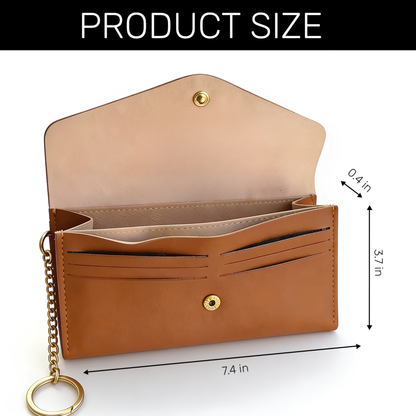 To The World's Best Teacher - Personalized Leather Envelope Wallet