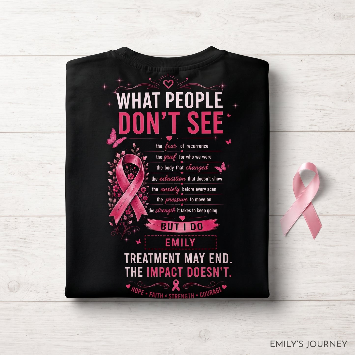 Women's Casual Breast Cancer Awareness Print Top