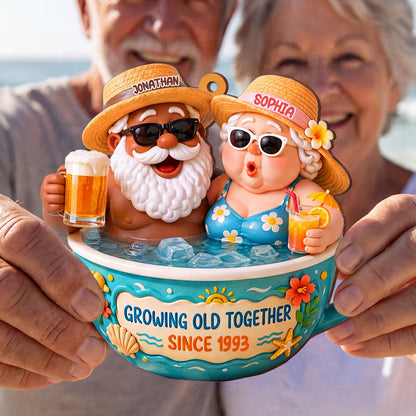 Growing Old Together, Wood Ornament, Gift For Couples and Summer Lovers