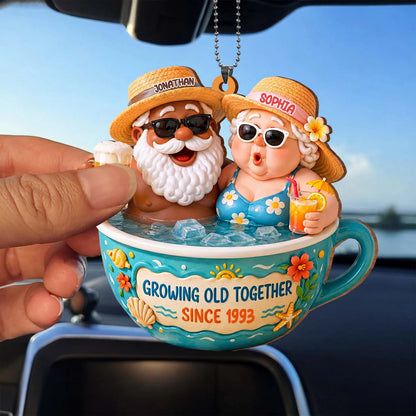 Growing Old Together, Wood Ornament, Gift For Couples and Summer Lovers