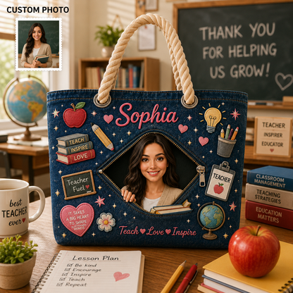 Custom Teacher Tote Bag with Name – The Perfect Gift for Educators