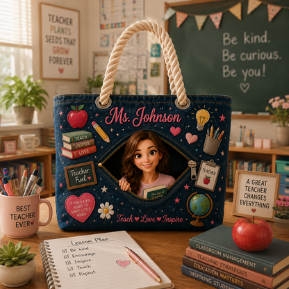 Custom Teacher Tote Bag with Name – The Perfect Gift for Educators