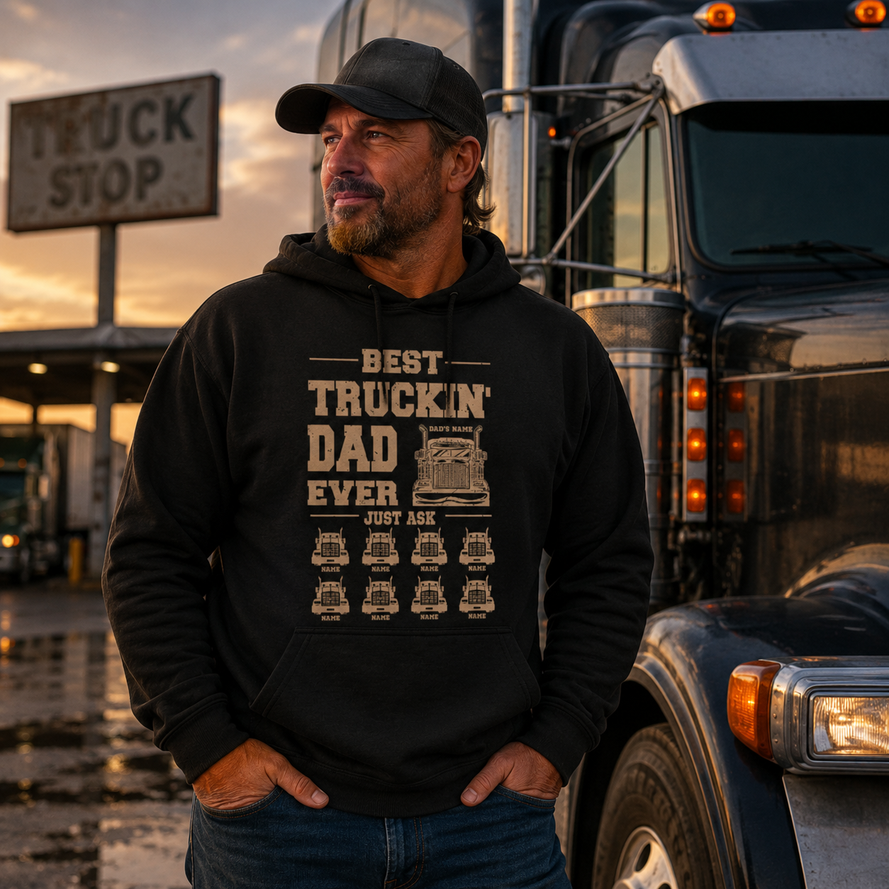 Best Truckin' Dad Ever Just Ask - Personalized Shirt