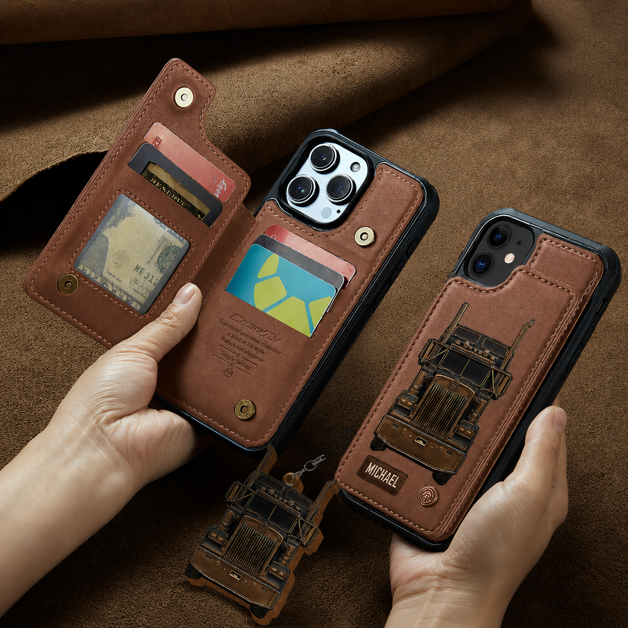 Truck Driver - Personalized Trucker Wallet Phone Case