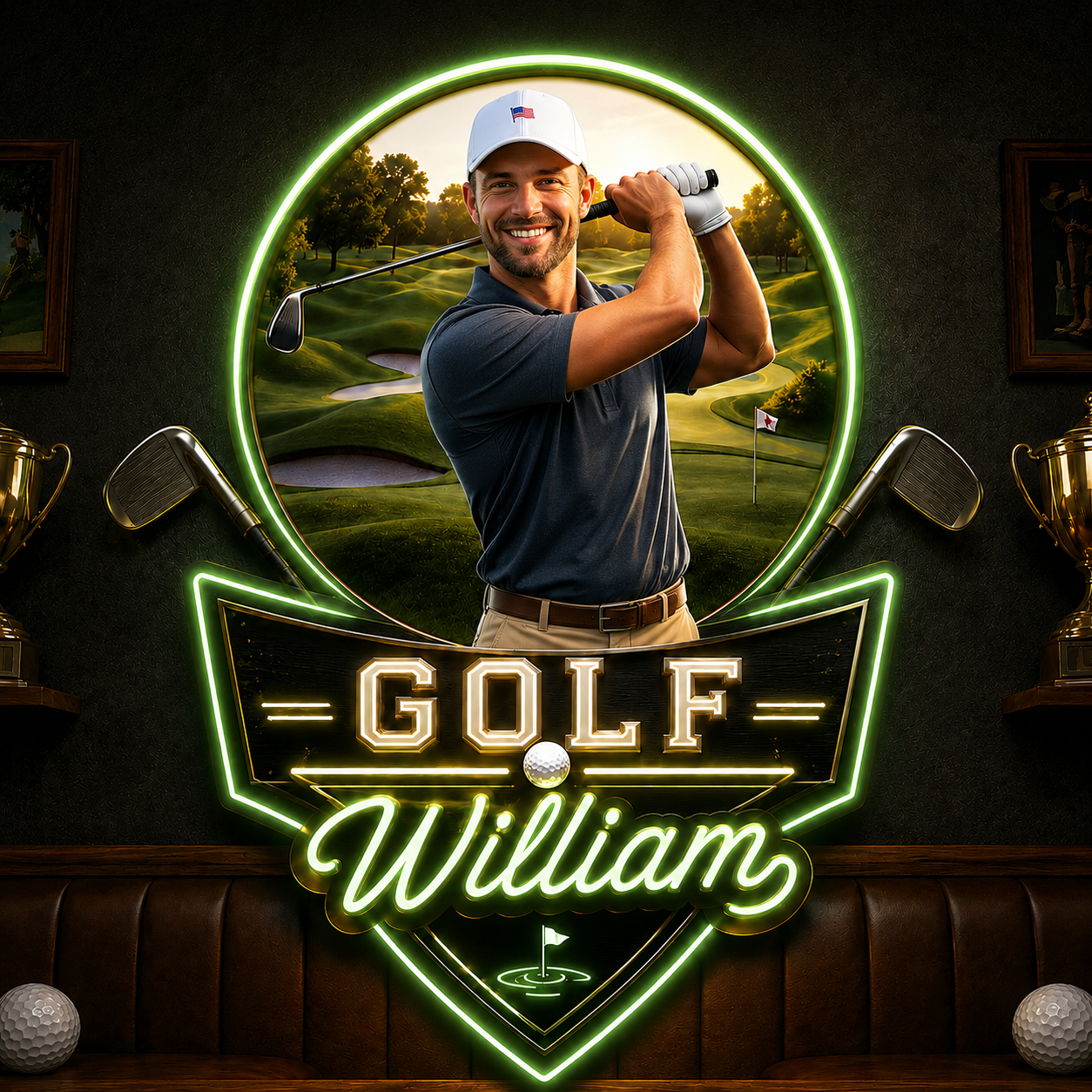 Golf Legend – Personalized Golf LED Light Acrylic Plaque