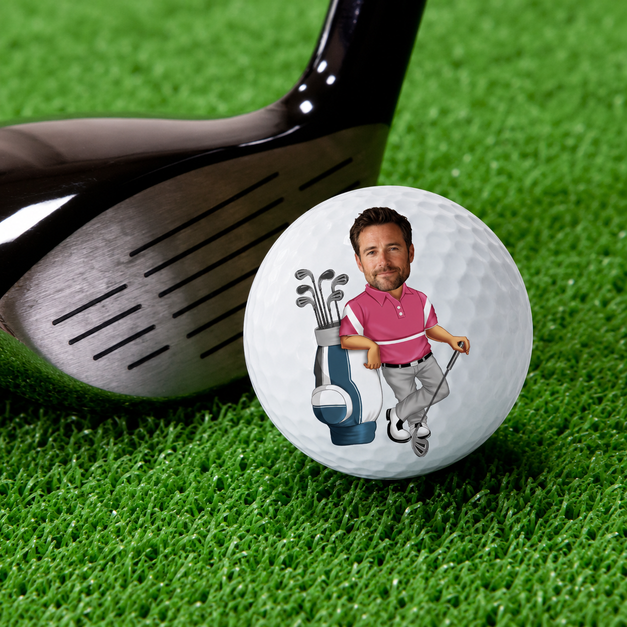 Personalized Funny Golf Ball with Photo Cartoon, If Found Please Hit Better Quote, Unique Gift for Golfers