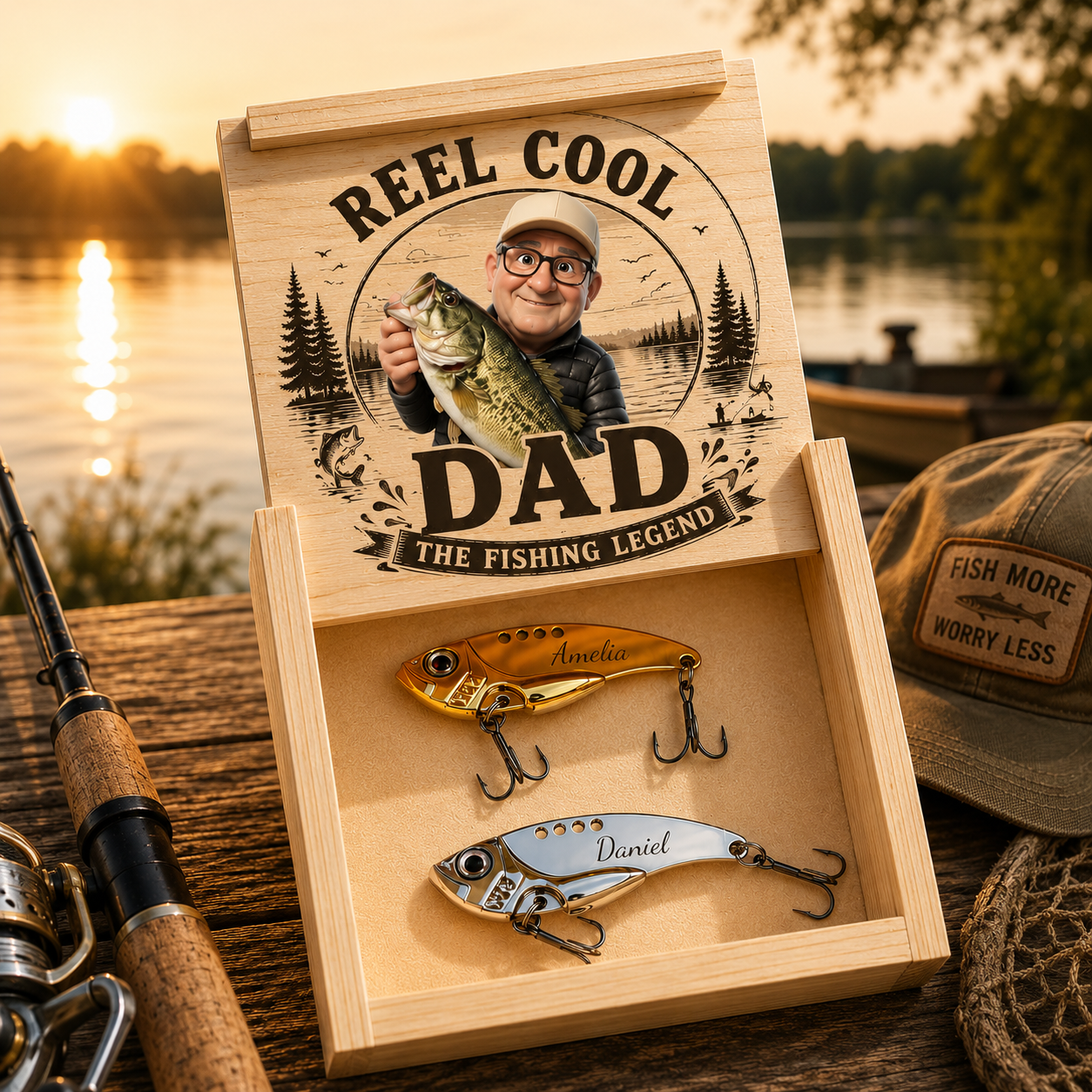 Reel Cool Dad - Personalized Custom Fishing Lure Gift Box
