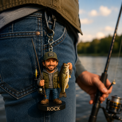 Custom Your Fishing Photo Pixar Style Fishing Backpack Ornament