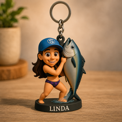 Custom Your Fishing Photo Pixar Style Fishing Backpack Ornament